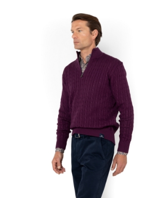 ΑΝΔΡΙΚΟ ΠΛΕΚΤΟ HALF-ZIP ΜΠΟΡΝΤΟ thumb