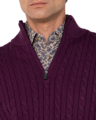 ΑΝΔΡΙΚΟ ΠΛΕΚΤΟ HALF-ZIP ΜΠΟΡΝΤΟ thumb