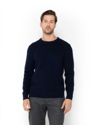 ΑΝΔΡΙΚΟ ΠΛΕΚΤΟ ΛΑΙΜΟΚΟΨΗ REGULAR FIT ΜΠΛΕ thumb