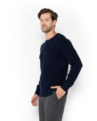 ΑΝΔΡΙΚΟ ΠΛΕΚΤΟ ΛΑΙΜΟΚΟΨΗ REGULAR FIT ΜΠΛΕ thumb