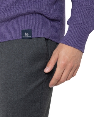 ΑΝΔΡΙΚΟ ΠΛΕΚΤΟ ΛΑΙΜΟΚΟΨΗ REGULAR FIT ΜΩΒ thumb