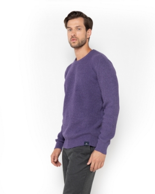 ΑΝΔΡΙΚΟ ΠΛΕΚΤΟ ΛΑΙΜΟΚΟΨΗ REGULAR FIT ΜΩΒ thumb