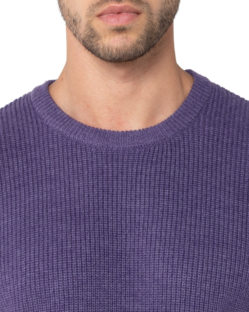 ΑΝΔΡΙΚΟ ΠΛΕΚΤΟ ΛΑΙΜΟΚΟΨΗ REGULAR FIT ΜΩΒ