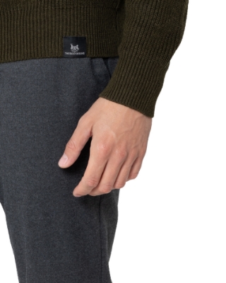 ΑΝΔΡΙΚΟ ΠΛΕΚΤΟ ΛΑΙΜΟΚΟΨΗ REGULAR FIT ΣΚΟΥΡΟ ΠΡΑΣΙΝΟ thumb