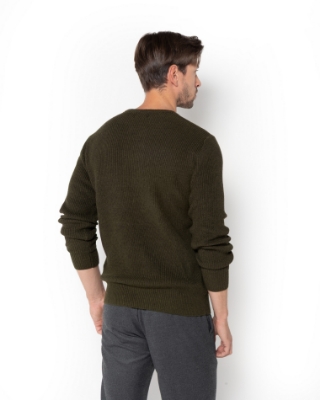 ΑΝΔΡΙΚΟ ΠΛΕΚΤΟ ΛΑΙΜΟΚΟΨΗ REGULAR FIT ΣΚΟΥΡΟ ΠΡΑΣΙΝΟ thumb