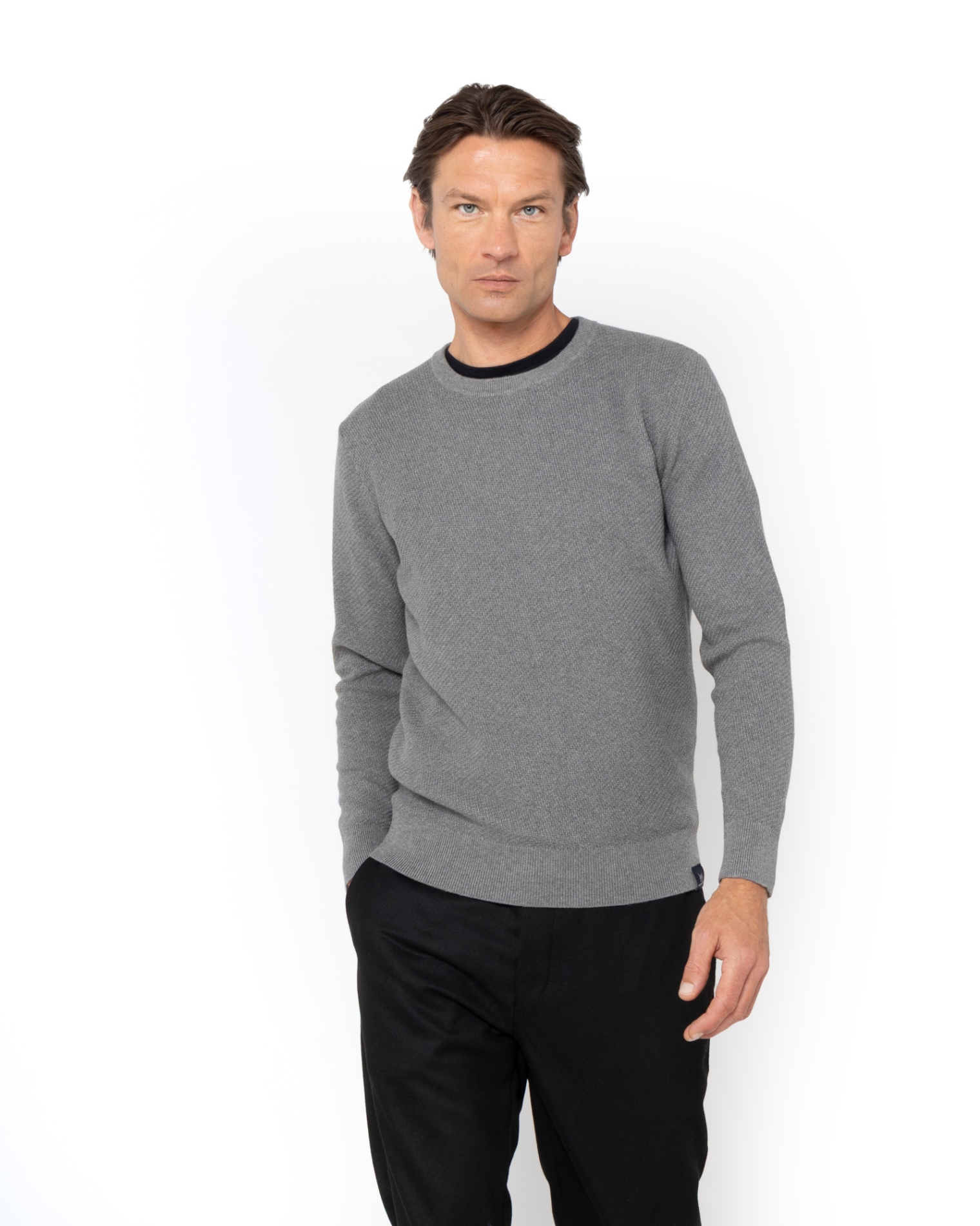 ΠΛΕΚΤΟ ΒΑΜΒΑΚΙ ΚΑΣΜΙΡΙ REGULAR FIT ΓΚΡΙ