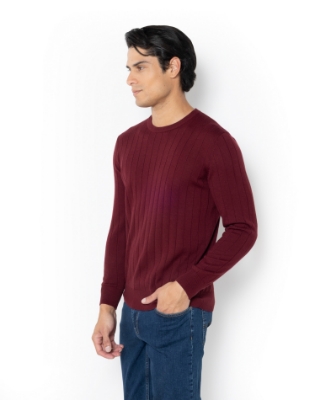 ΠΛΕΚΤΟ MERINO ΛΑΙΜΟΚΟΨΗ REGULAR FIT ΜΠΟΡΝΤΟ thumb