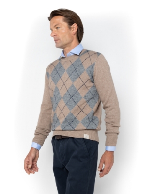 	ΠΛΕΚΤΟ JAQUARD ΛΑΙΜΟΚΟΨΗ REGULAR FIT thumb