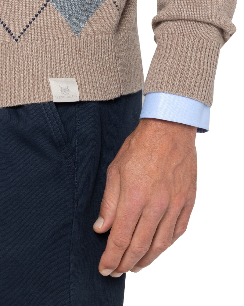 	ΠΛΕΚΤΟ JAQUARD ΛΑΙΜΟΚΟΨΗ REGULAR FIT