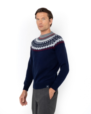 ΠΛΕΚΤΟ JAQUARD ΛΑΙΜΟΚΟΨΗ REGULAR FIT thumb