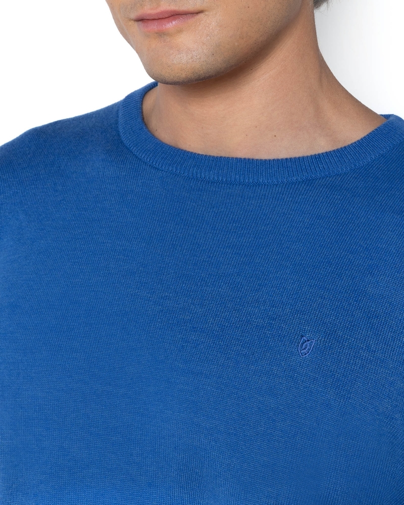 ΠΛΕΚΤΟ ΛΑΙΜΟΚΟΨΗ REGULAR FIT ΜΠΛΕ ΣΑΞ