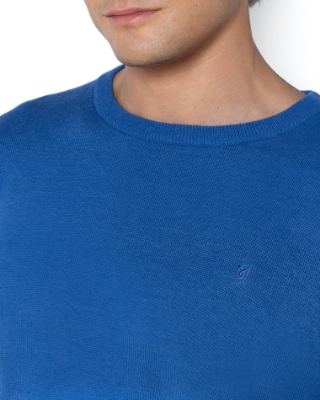 ΠΛΕΚΤΟ ΛΑΙΜΟΚΟΨΗ REGULAR FIT ΜΠΛΕ ΣΑΞ thumb