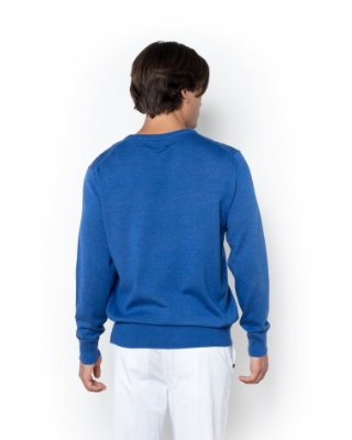 ΠΛΕΚΤΟ ΛΑΙΜΟΚΟΨΗ REGULAR FIT ΜΠΛΕ ΣΑΞ thumb