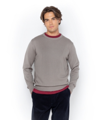 ΠΛΕΚΤΟ ΛΑΙΜΟΚΟΨΗ REGULAR FIT ΓΚΡΙ thumb