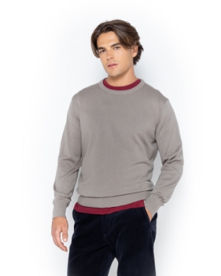 ΠΛΕΚΤΟ ΛΑΙΜΟΚΟΨΗ REGULAR FIT ΓΚΡΙ thumb