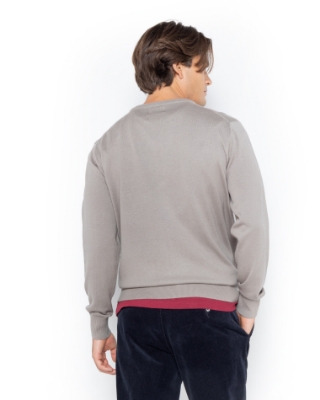 ΠΛΕΚΤΟ ΛΑΙΜΟΚΟΨΗ REGULAR FIT ΓΚΡΙ thumb