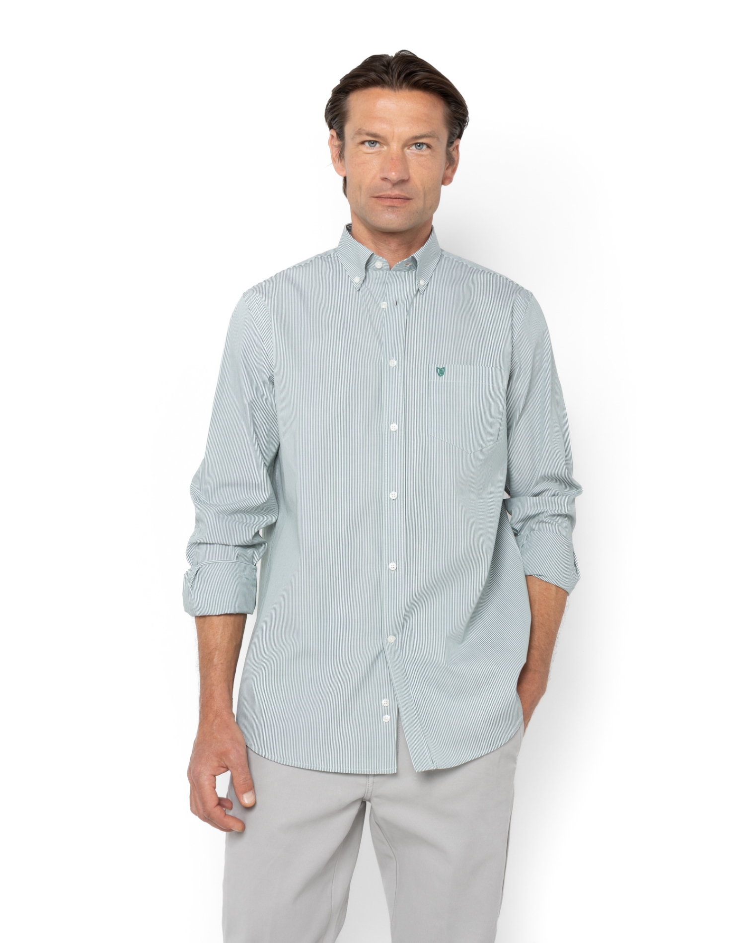 	ΑΝΔΡΙΚΟ ΠΟΥΚΑΜΙΣΟ ΡΙΓΕΣ ΠΟΠΛΙΝΑ REGULAR FIT