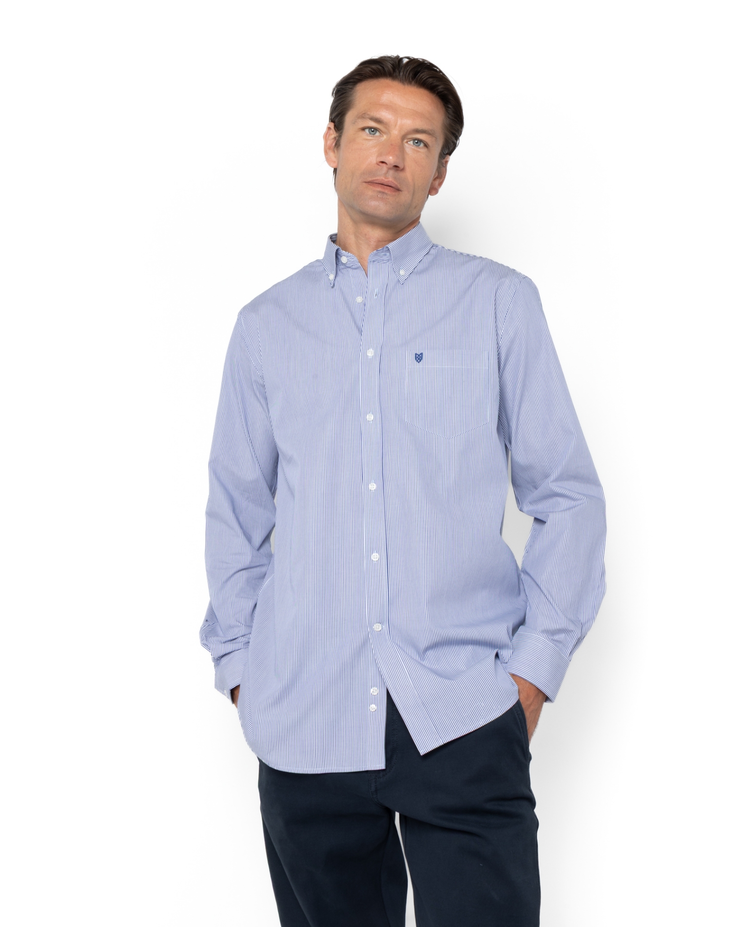 	ΑΝΔΡΙΚΟ ΠΟΥΚΑΜΙΣΟ ΡΙΓΕΣ ΠΟΠΛΙΝΑ REGULAR FIT