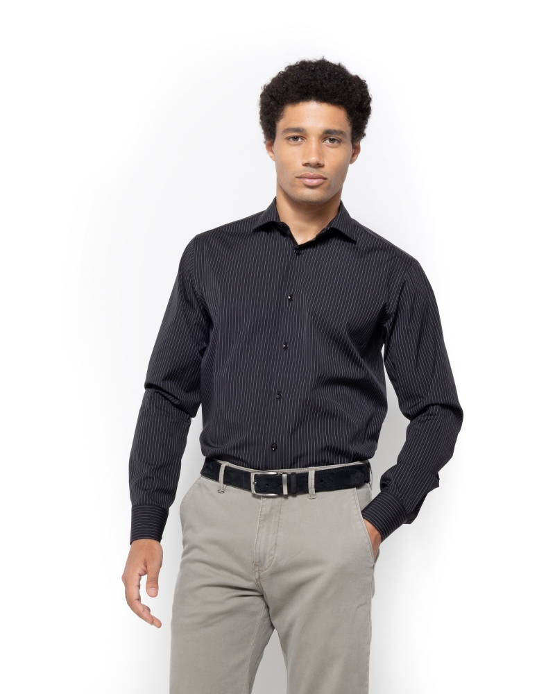 ΑΝΔΡΙΚΟ ΠΟΥΚΑΜΙΣΟ ΡΙΓΕΣ ΠΟΠΛΙΝΑ CUSTOM FIT