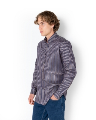 ΠΟΥΚΑΜΙΣΟ ΡΙΓΕΣ TWILL REGULAR FIT thumb