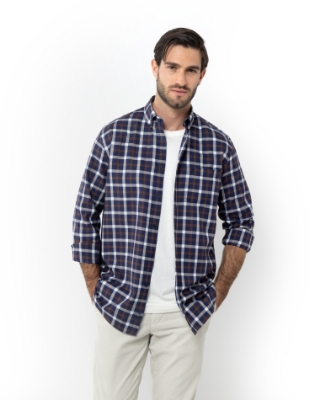 ΑΝΔΡΙΚΟ ΠΟΥΚΑΜΙΣΟ ΚΑΡΟ TWILL REGULAR FIT thumb