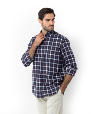 ΑΝΔΡΙΚΟ ΠΟΥΚΑΜΙΣΟ ΚΑΡΟ TWILL REGULAR FIT thumb