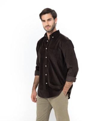 ΑΝΔΡΙΚΟ ΠΟΥΚΑΜΙΣΟ ΚΟΤΛΕ ΚΑΦΕ REGULAR FIT thumb