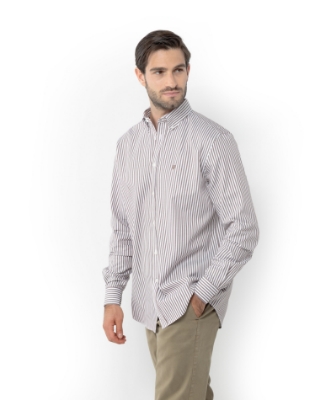 ΑΝΔΡΙΚΟ ΠΟΥΚΑΜΙΣΟ TWILL ΡΙΓΕΣ REGULAR FIT thumb