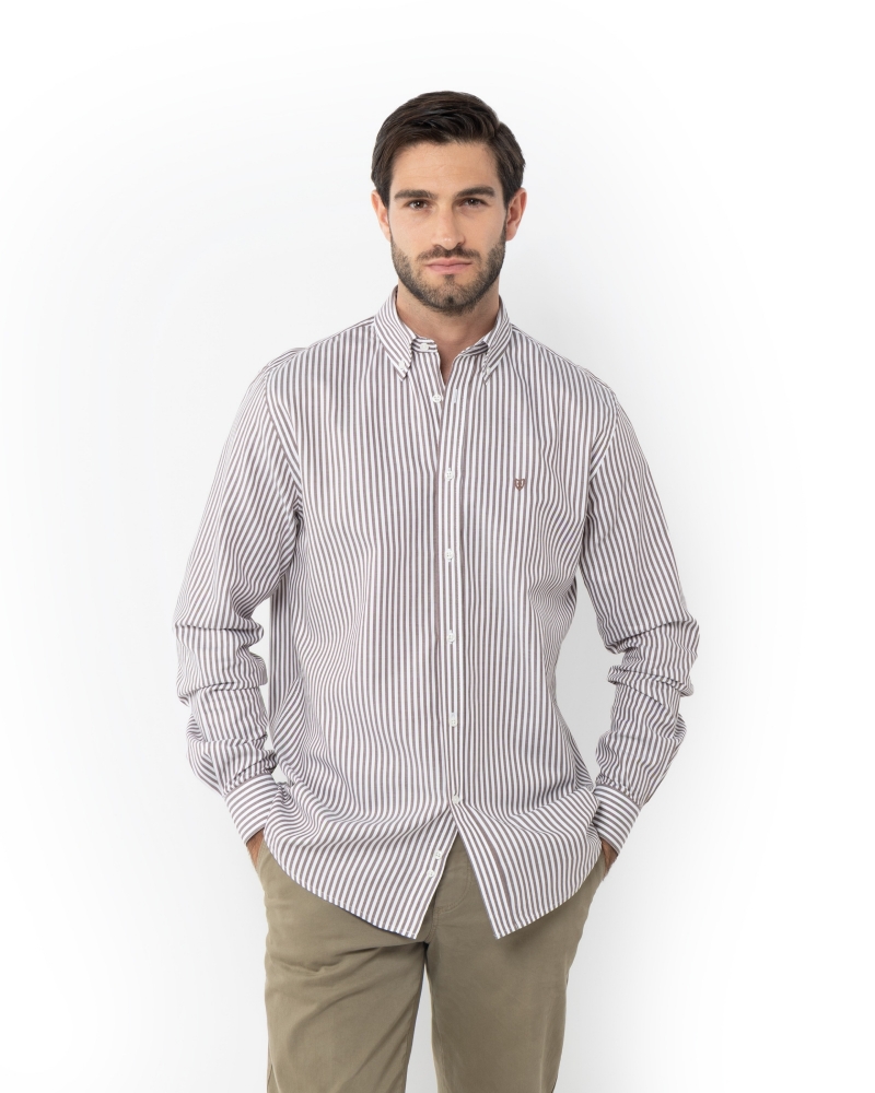 ΑΝΔΡΙΚΟ ΠΟΥΚΑΜΙΣΟ TWILL ΡΙΓΕΣ REGULAR FIT