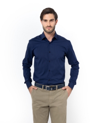 ΠΟΥΚΑΜΙΣΟ ΚΑΡΟ ΠΟΠΛΙΝΑ SLIM FIT thumb