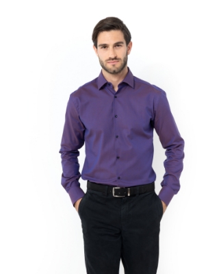 ΠΟΥΚΑΜΙΣΟ ΜΙΚΡΟΣΧΕΔΙΑΣΤΟ ΜΩΒ SLIM FIT thumb