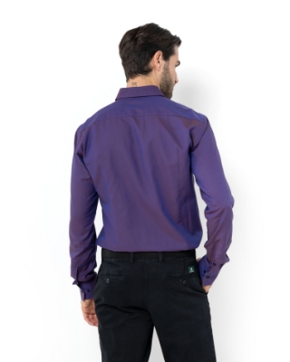 ΠΟΥΚΑΜΙΣΟ ΜΙΚΡΟΣΧΕΔΙΑΣΤΟ ΜΩΒ SLIM FIT thumb