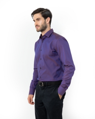 ΠΟΥΚΑΜΙΣΟ ΜΙΚΡΟΣΧΕΔΙΑΣΤΟ ΜΩΒ SLIM FIT thumb