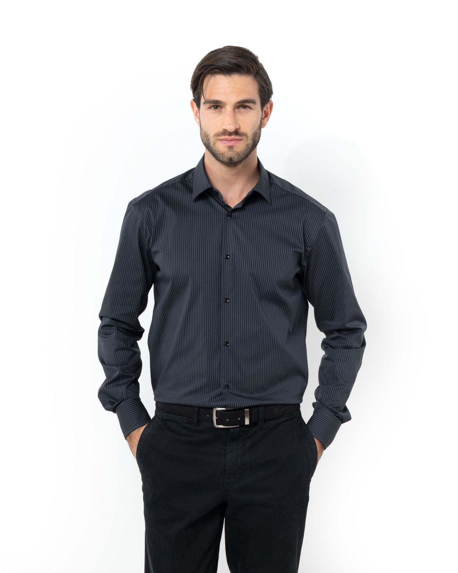 ΠΟΥΚΑΜΙΣΟ ΡΙΓΕΣ ΠΟΠΛΙΝΑ SLIM FIT