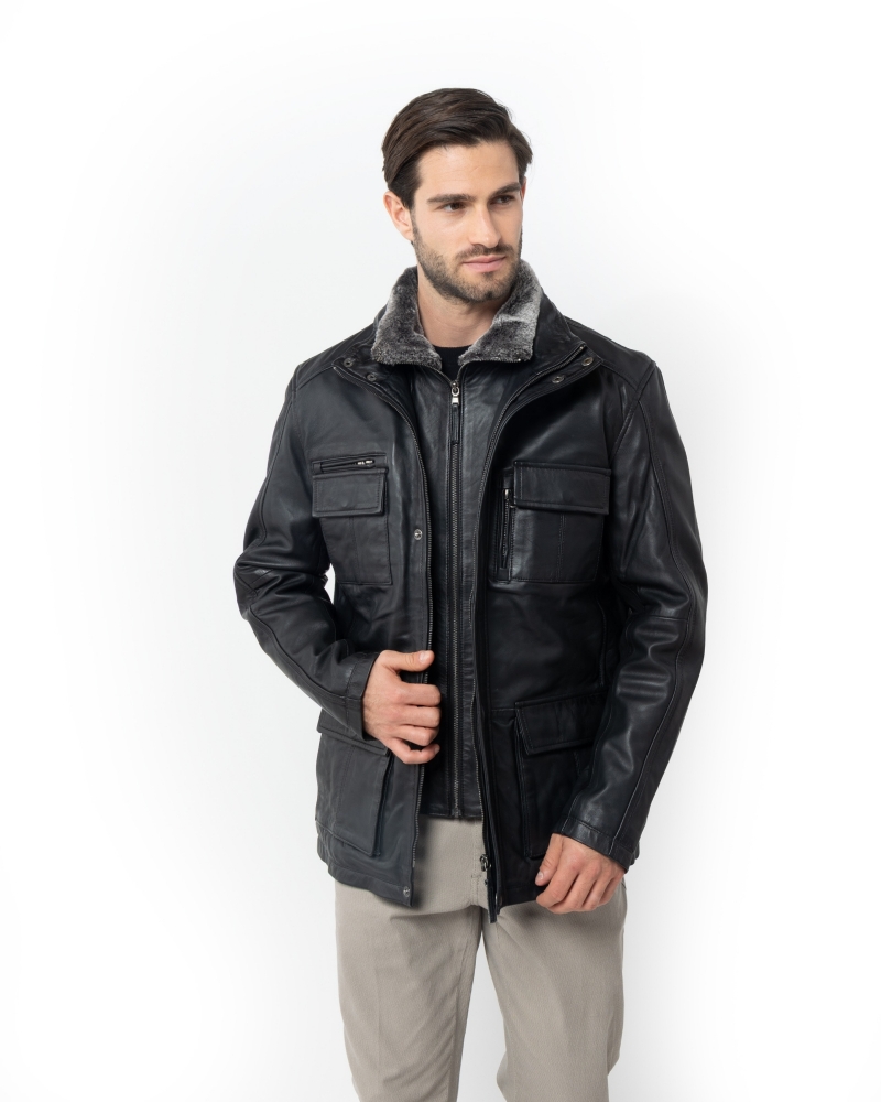 MΠΟΥΦΑΝ ΔΕΡΜΑΤΙΝΟ ΜΑΥΡΟ