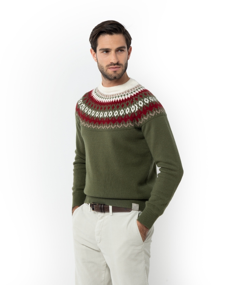 ΠΛΕΚΤΟ JAQUARD ΛΑΙΜΟΚΟΨΗ REGULAR FIT