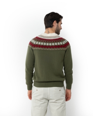 ΠΛΕΚΤΟ JAQUARD ΛΑΙΜΟΚΟΨΗ REGULAR FIT thumb