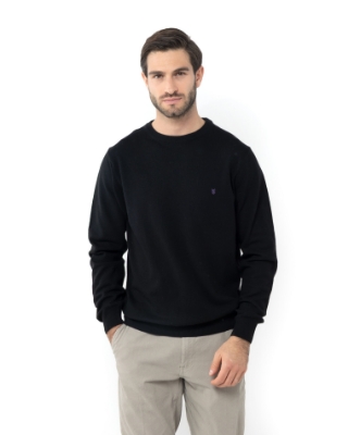 ΜΑΥΡΟ ΠΛΕΚΤΟ LAMBSWOOL ΛΑΙΜΟΚΟΨΗ REGULAR FIT thumb