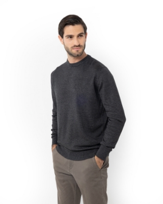 ΓΚΡΙ ΠΛΕΚΤΟ ΛΑΙΜΟΚΟΨΗ REGULAR FIT thumb