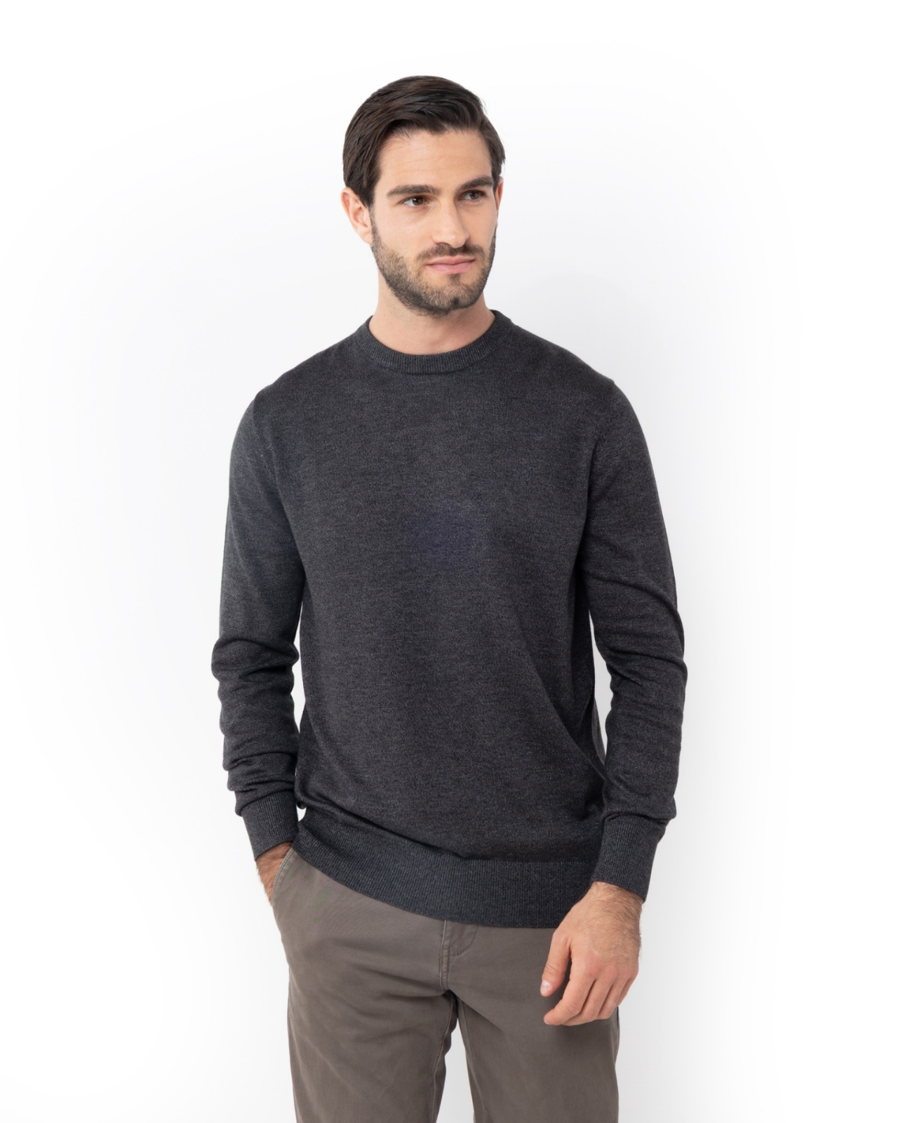 ΓΚΡΙ ΠΛΕΚΤΟ ΛΑΙΜΟΚΟΨΗ REGULAR FIT