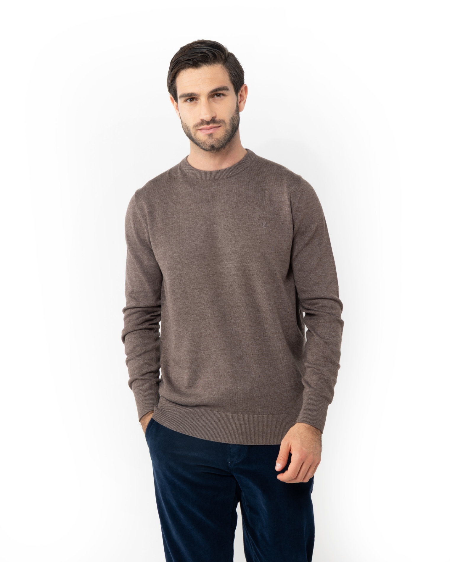 ΚΑΦΕ ΑΝΔΡΙΚΟ ΠΛΕΚΤΟ ΛΑΙΜΟΚΟΨΗ REGULAR FIT