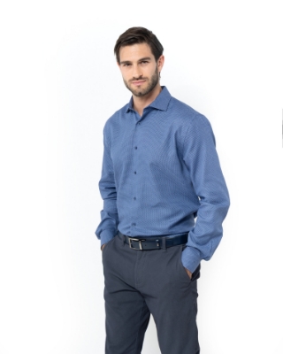 ΑΝΡΙΚΟ ΠΟΥΚΑΜΙΣΟ ΜΙΚΡΟΣΧΕΔΙΑΣΤΟ ΜΠΛΕCUSTOM FIT thumb