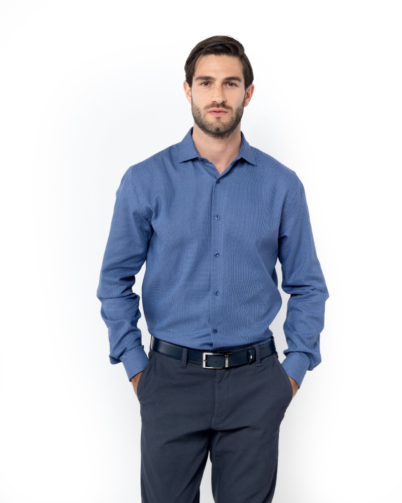 ΑΝΡΙΚΟ ΠΟΥΚΑΜΙΣΟ ΜΙΚΡΟΣΧΕΔΙΑΣΤΟ ΜΠΛΕCUSTOM FIT