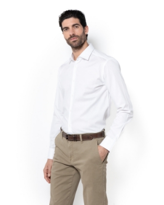 	ΠΟΥΚΑΜΙΣΟ DOBBY SLIM FIT ΛΕΥΚΟ thumb