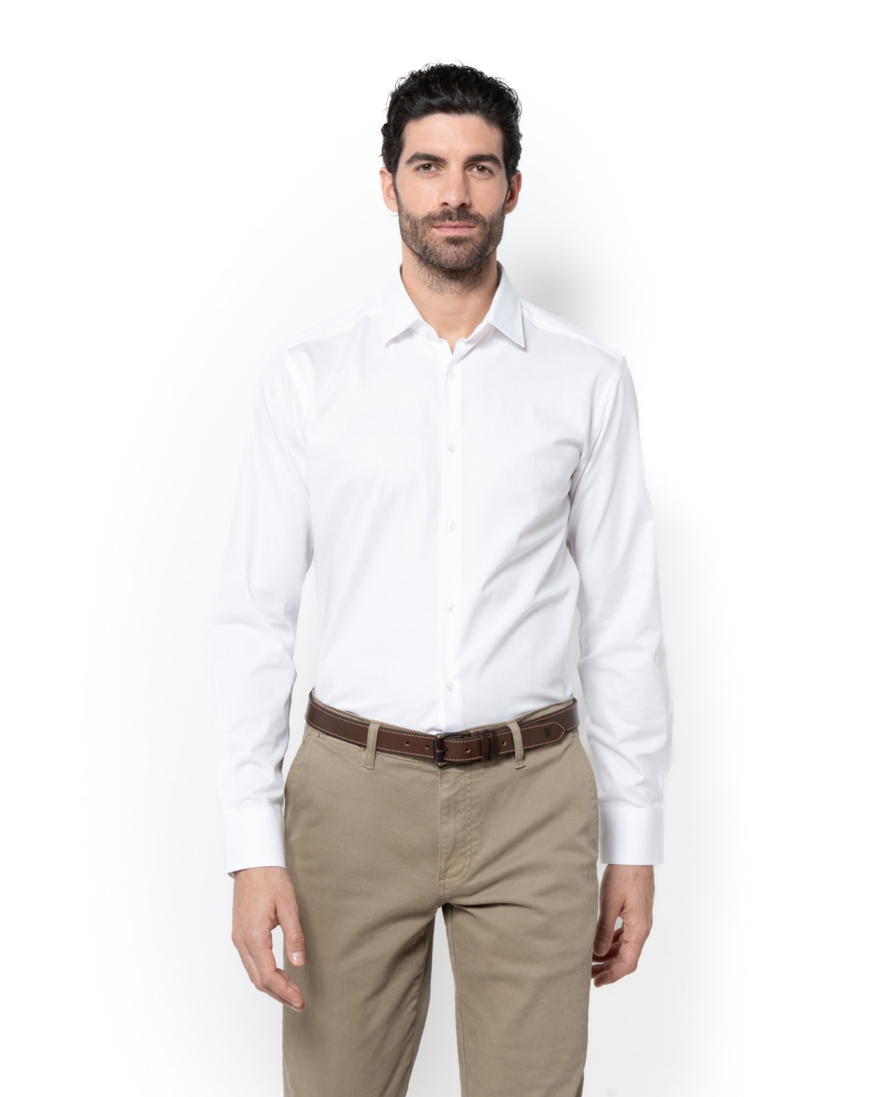 	ΠΟΥΚΑΜΙΣΟ DOBBY SLIM FIT ΛΕΥΚΟ