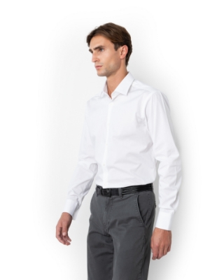 	ΠΟΥΚΑΜΙΣΟ ΠΟΠΛΙΝΑ SLIM FIT ΛΕΥΚΟ thumb