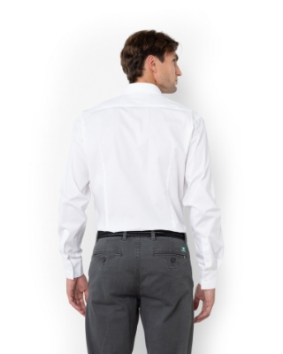 	ΠΟΥΚΑΜΙΣΟ ΠΟΠΛΙΝΑ SLIM FIT ΛΕΥΚΟ thumb