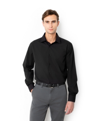 ΠΟΥΚΑΜΙΣΟ ΠΟΠΛΙΝΑ CUSTOM FIT ΜΑΥΡΟ thumb