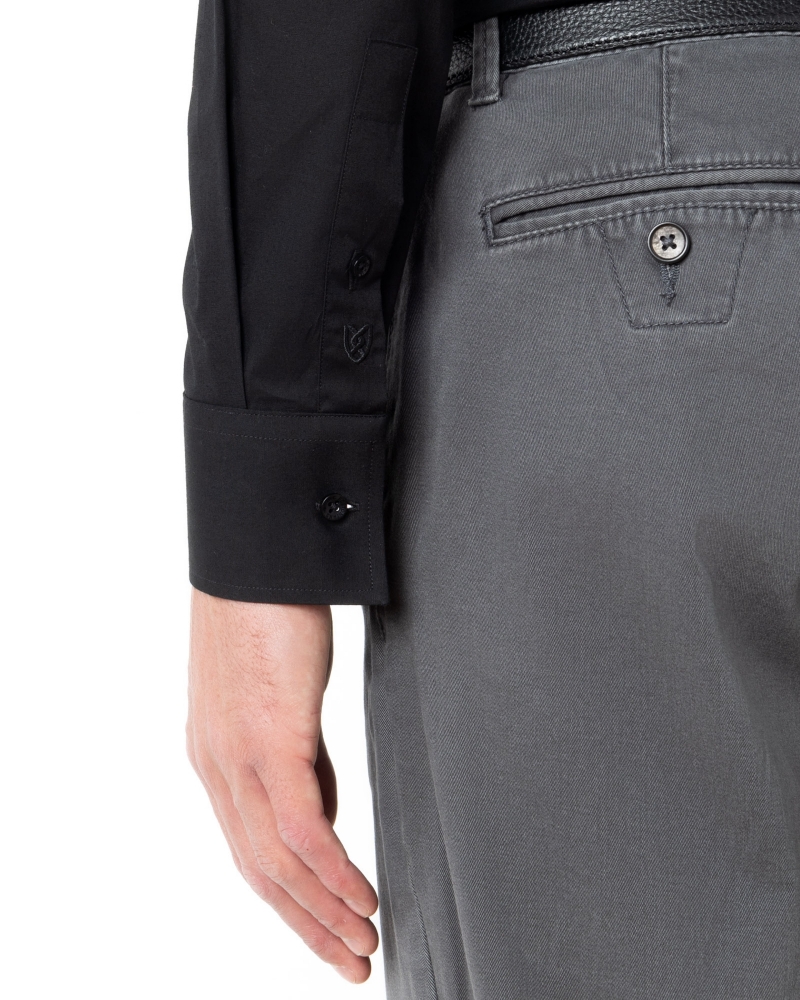 ΠΟΥΚΑΜΙΣΟ ΠΟΠΛΙΝΑ CUSTOM FIT ΜΑΥΡΟ