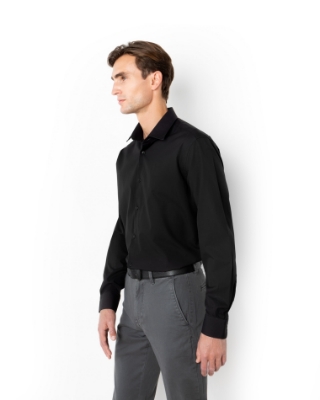 ΠΟΥΚΑΜΙΣΟ ΠΟΠΛΙΝΑ CUSTOM FIT ΜΑΥΡΟ thumb